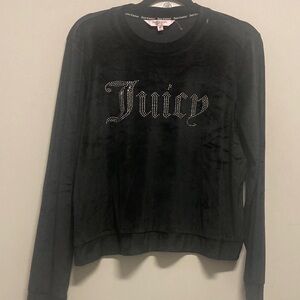 JUICY COUTURE/Black Velour Sweatshirt